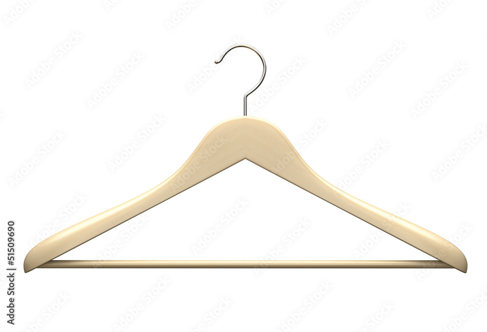 Wood hanger isolated on the white background Wood hanger isolated on the white background