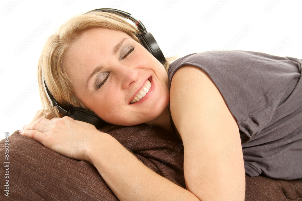 Frau hört Musik Frau hört Musik