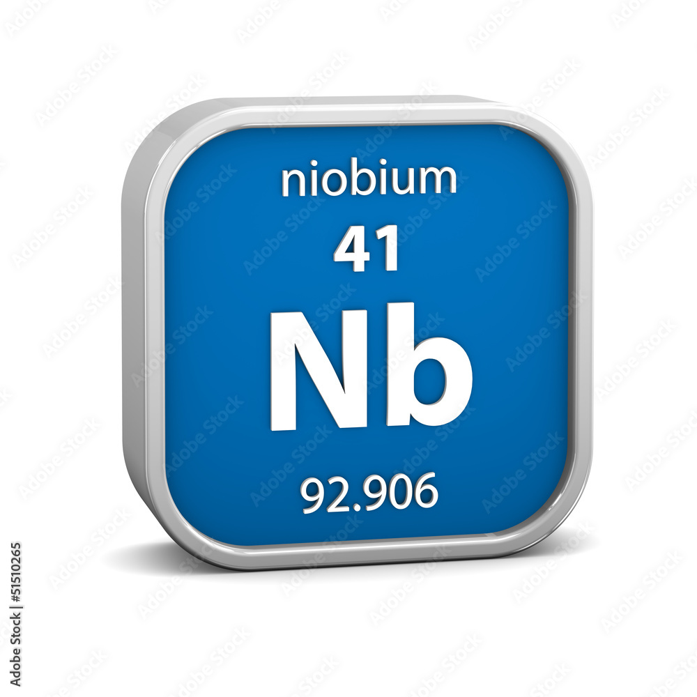 Niobium material sign Niobium material sign