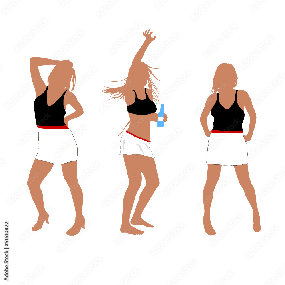girl in black and white dress vector illustration girl in black and white dress vector illustration