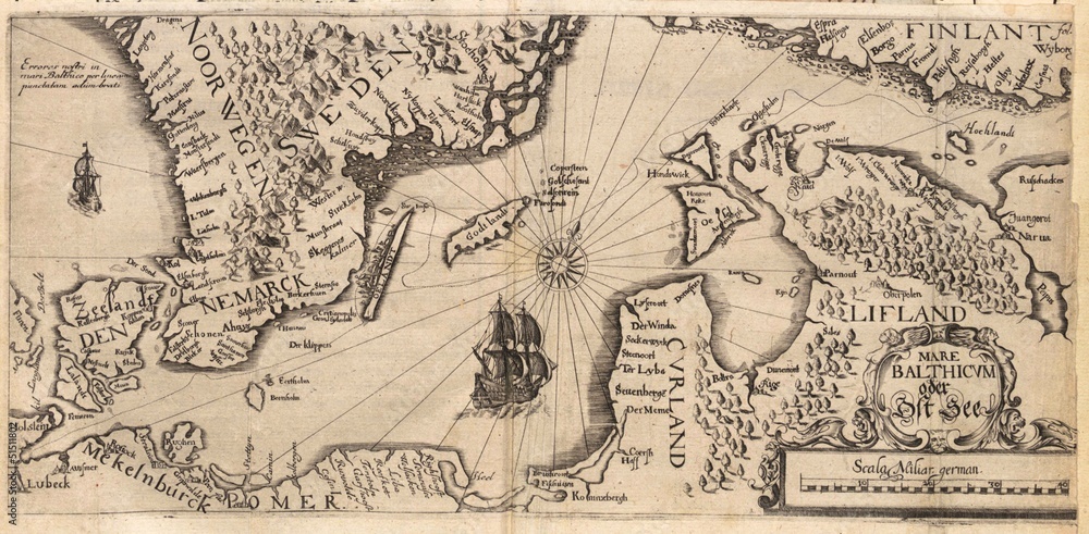 Obraz premium Stara mapa Litwy