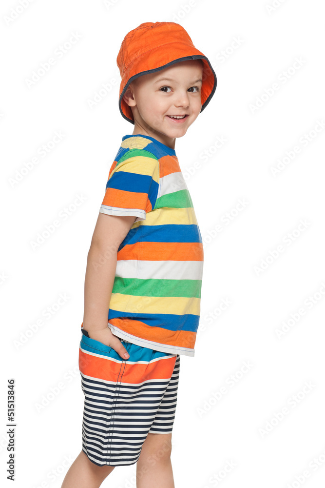 Fashion little boy is walking Fashion little boy is walking