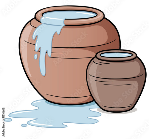 Vector illustration of clay jar