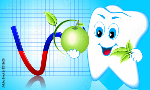 The balance in the mouth, tooth cheerful