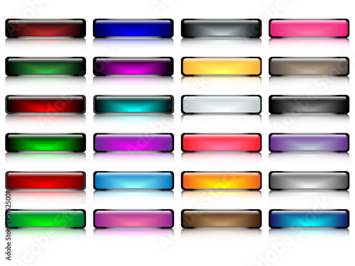 Glossy buttons with smooth reflection vector,(part 1)
