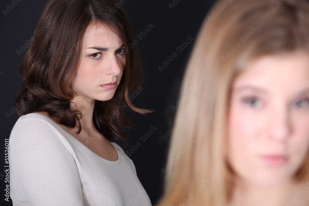 Two friends having an argument. Two friends having an argument.