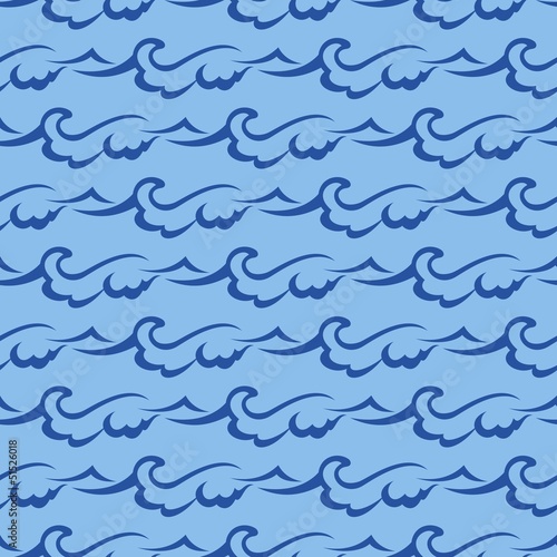 Seamless wave pattern. Abstract sea background.