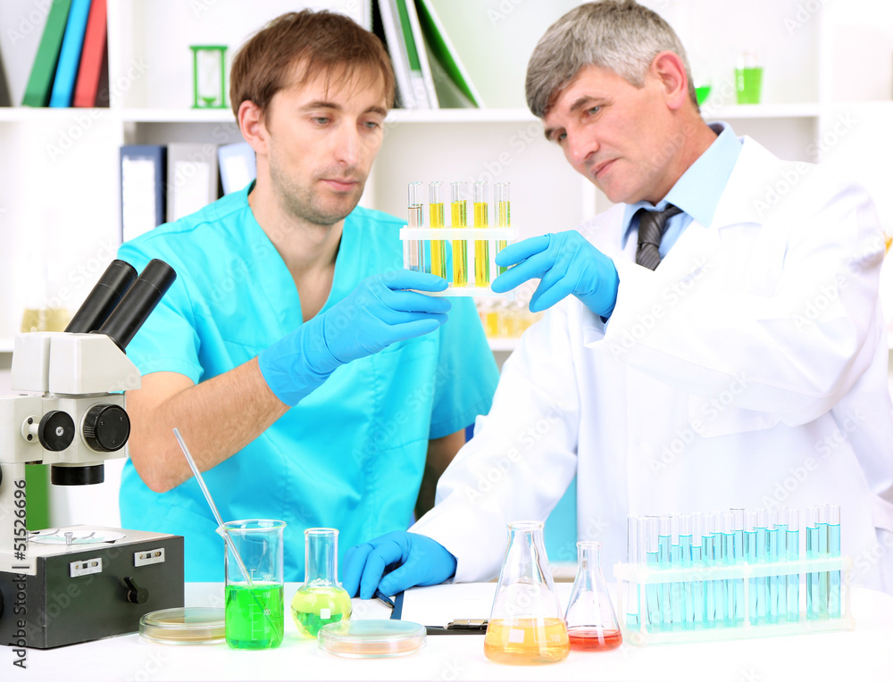 Physician and assayer during research on room background Physician and assayer during research on room background