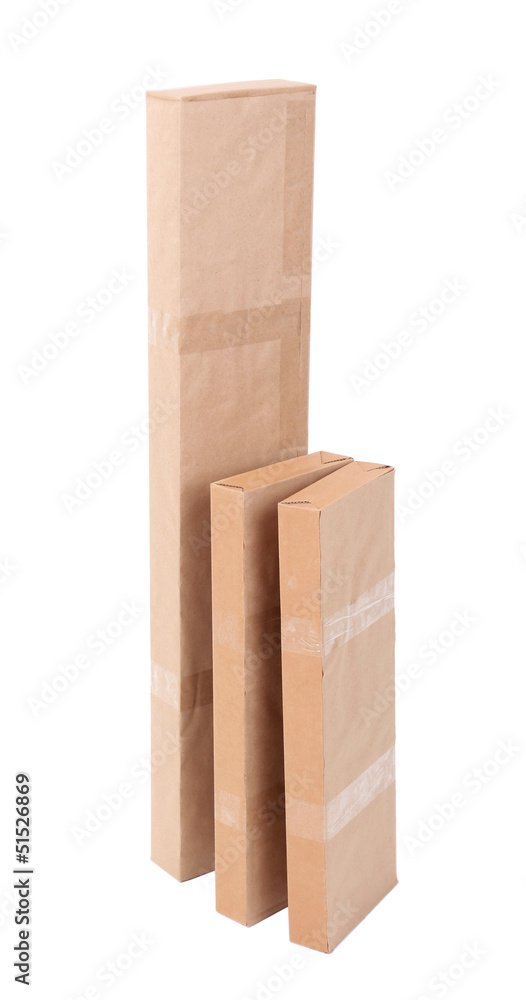 Different cardboard boxes isolated on white Different cardboard boxes isolated on white