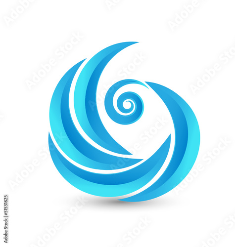 Swirly waves logo vector