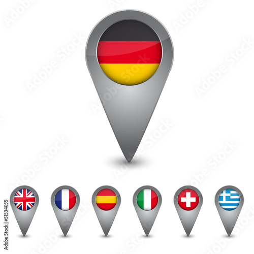 Free Download Map Pin - Länder Flaggen Europa - GFXLoad