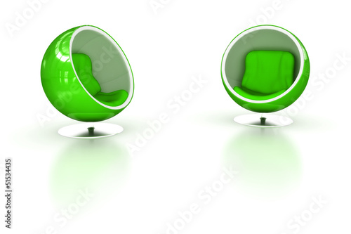 Two green chairs photo