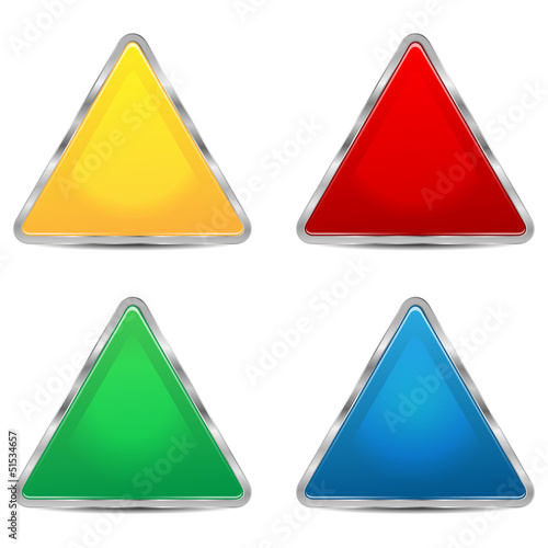 set of sign-boards of different colors