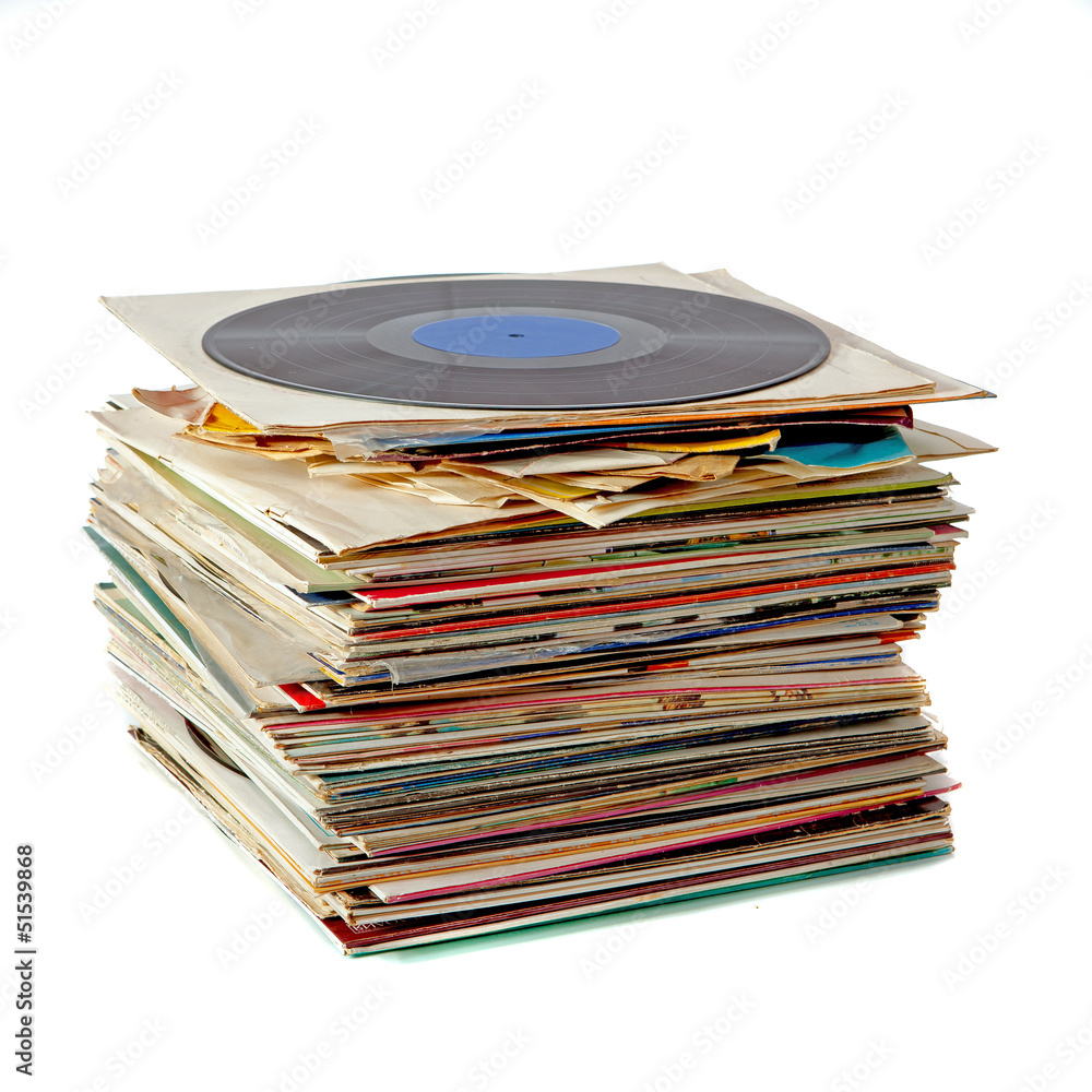 Pile of vinyl records