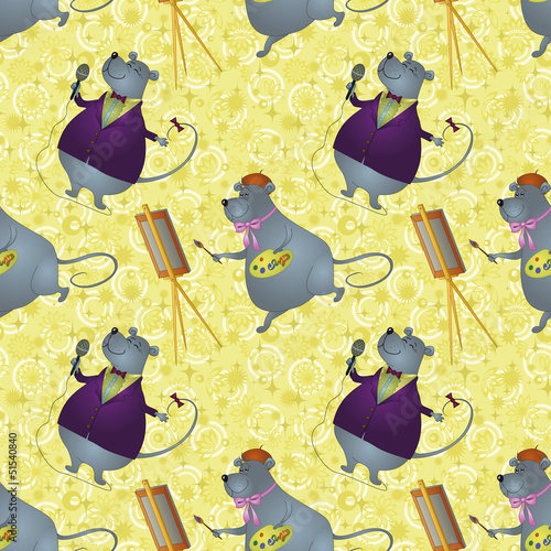 Seamless background, rats artist and singer
