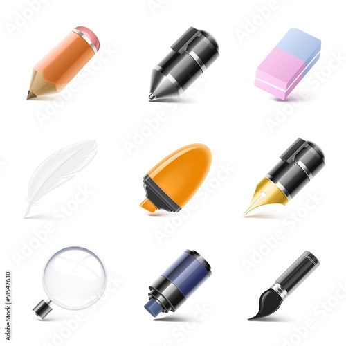 writing vector icon set