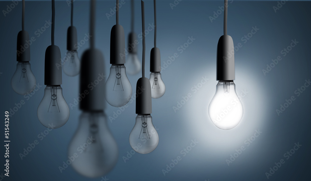 One bulb lighting up One bulb lighting up