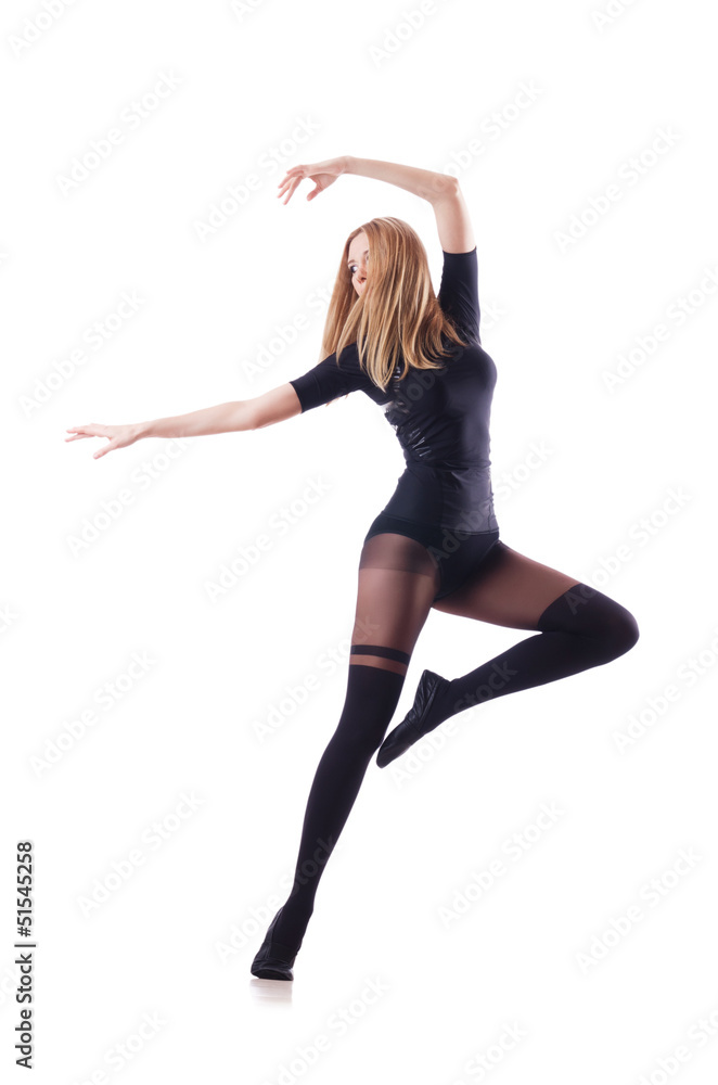 Obraz premium Woman dancing isolated on the white