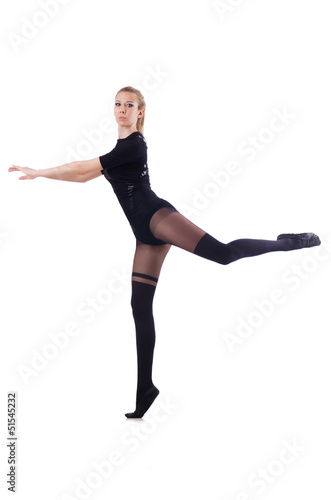 Woman dancing isolated on the white