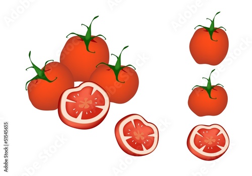 A Set of Delicious Fresh Red Tomatoes