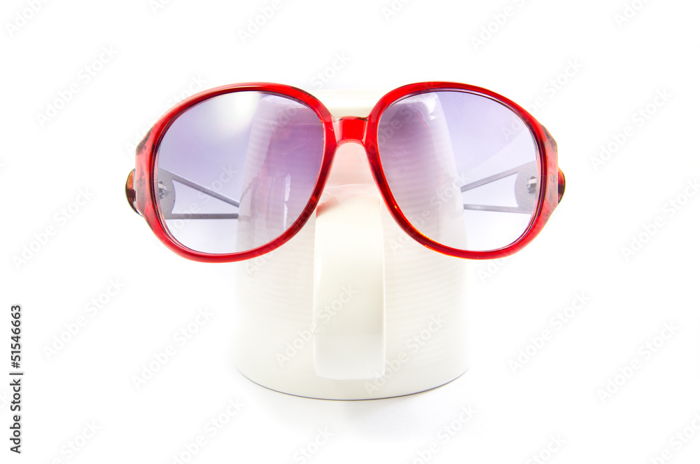 Smile cup with Sunglasses isolated Smile cup with Sunglasses isolated