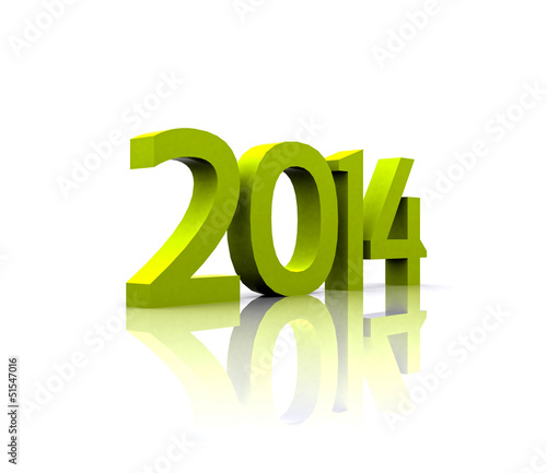 3D illustration - The new year ... 2014