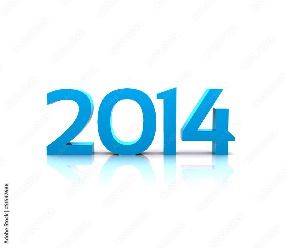 3D illustration - Here comes the new year ... 2014 3D illustration - Here comes the new year ... 2014