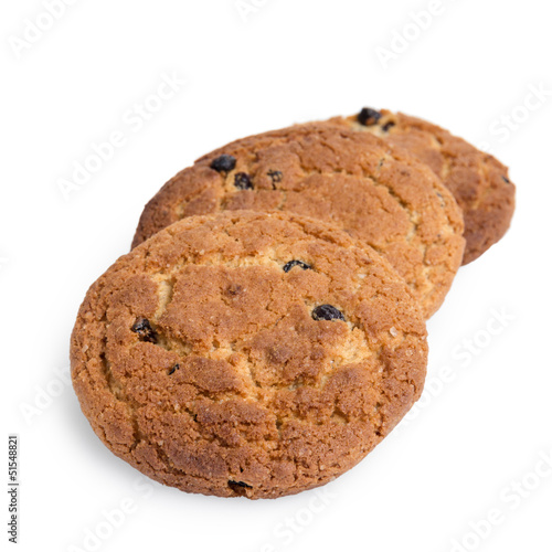 heap of oat cookies with raisins