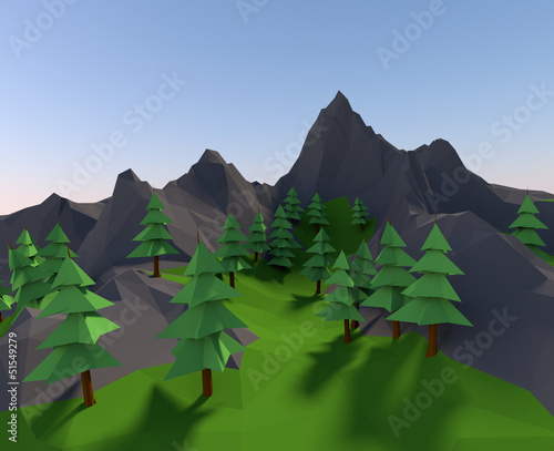 3D Minimalistic Lowpoly Landscape