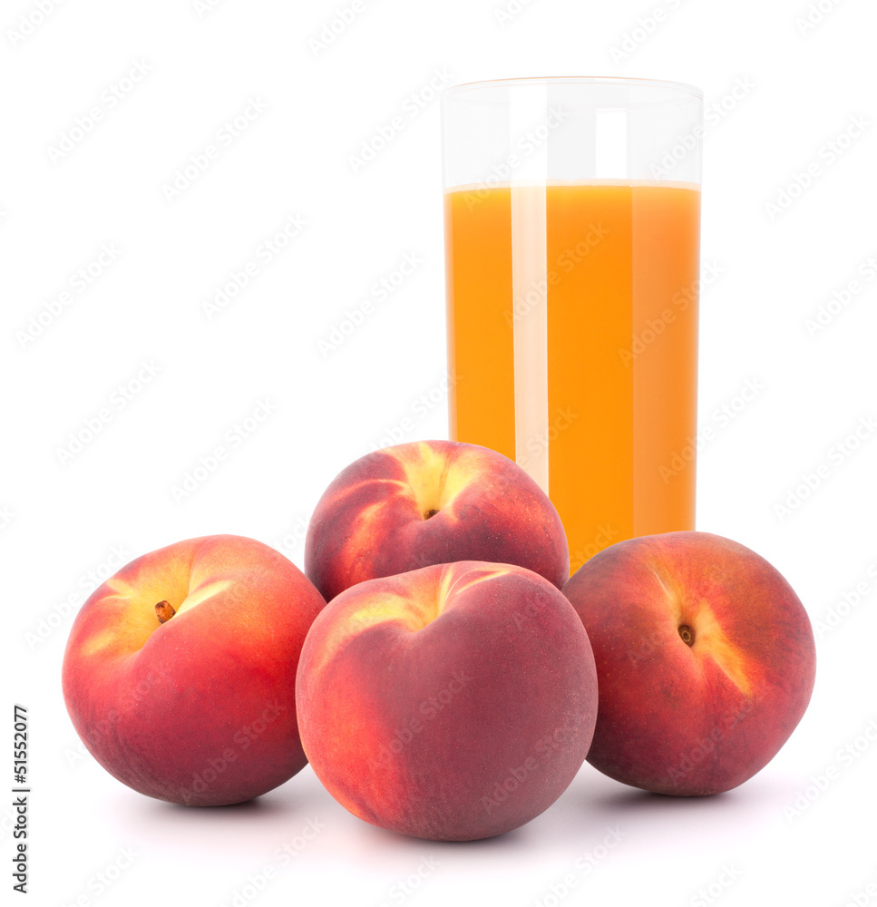 Peach fruit juice in glass Peach fruit juice in glass
