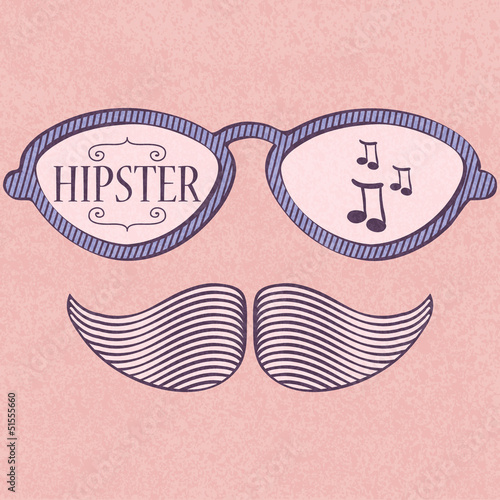 Decorative card hipster style design