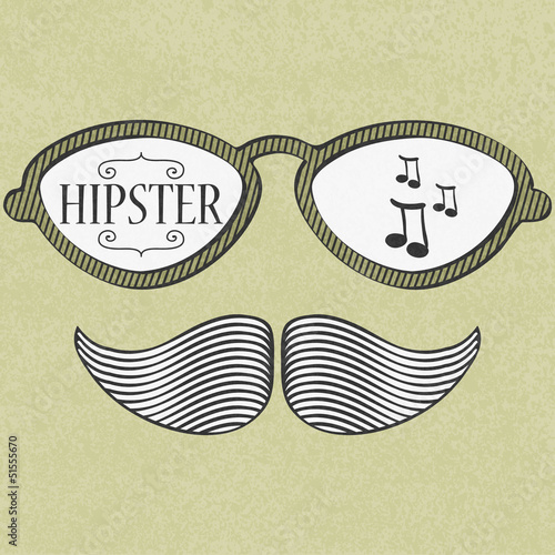 Decorative card hipster style design