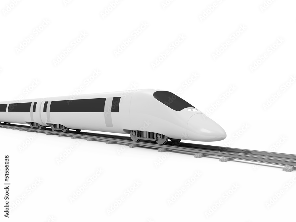 3d Illustration of Modern High-Speed Train isolated on white 3d Illustration of Modern High-Speed Train isolated on white