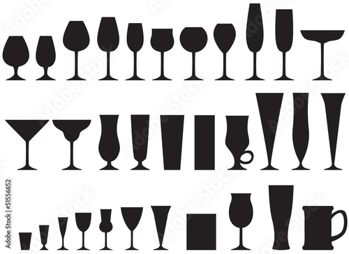 Set of glass goblets