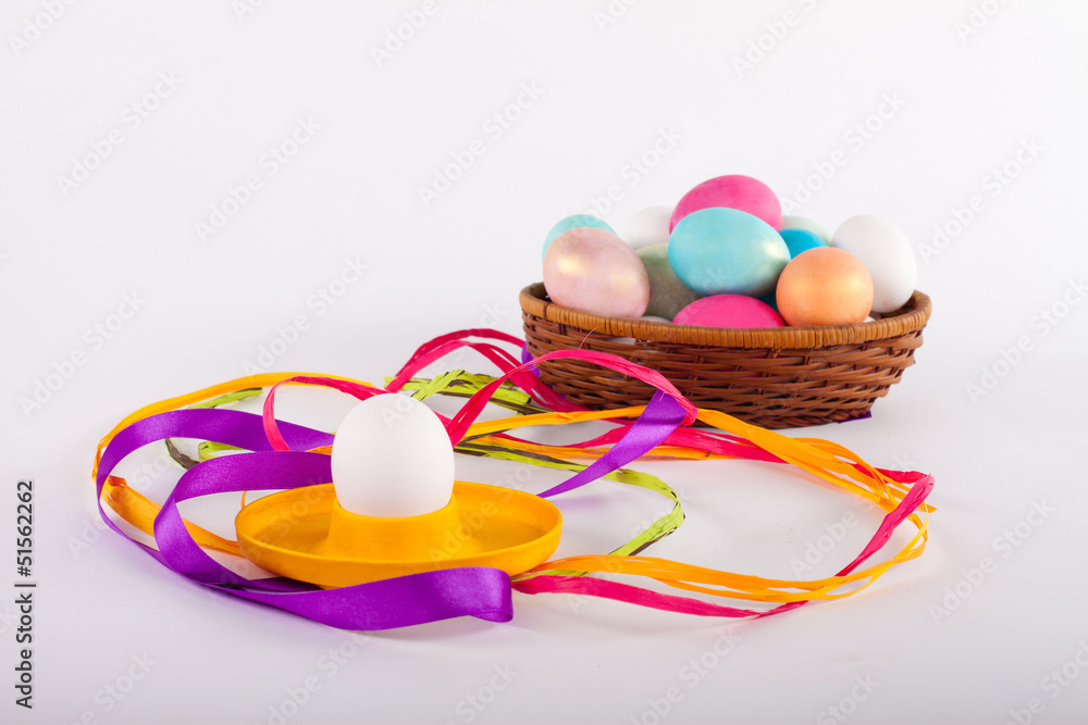 Easter eggs in a basket