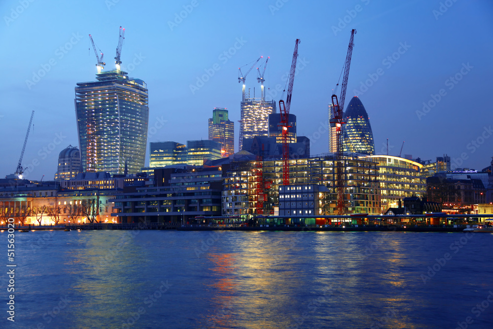 Modern London cityscape, England, UK