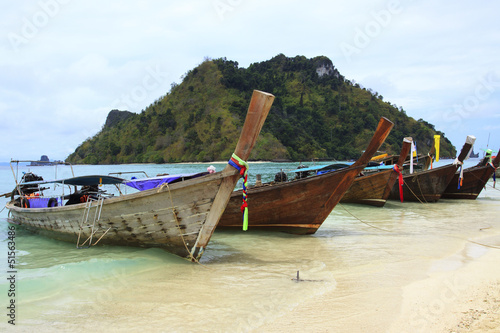 long tail boat andaman sea style in Krabi Provice southern of Th