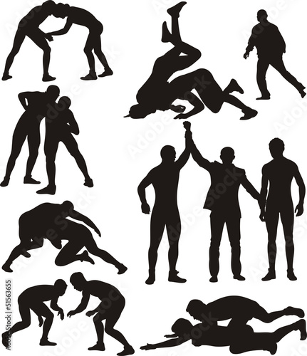 wrestling silhouettes