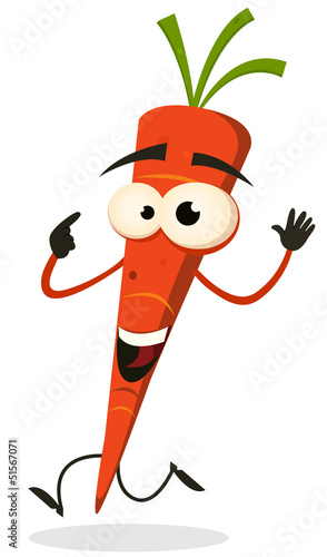 Cartoon Happy Carrot Character Running