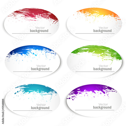 Set of banners with spray paint