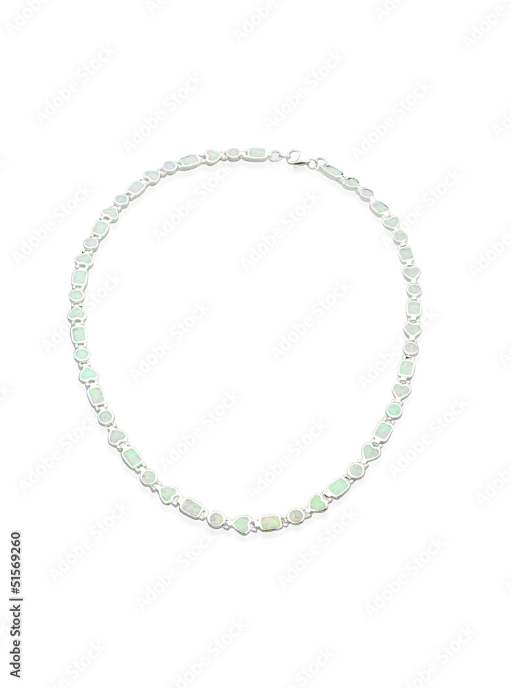 Beautiful silver necklace decorated by turquoise Beautiful silver necklace decorated by turquoise
