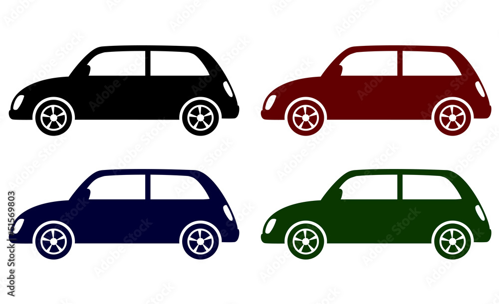 set of retro cars icons