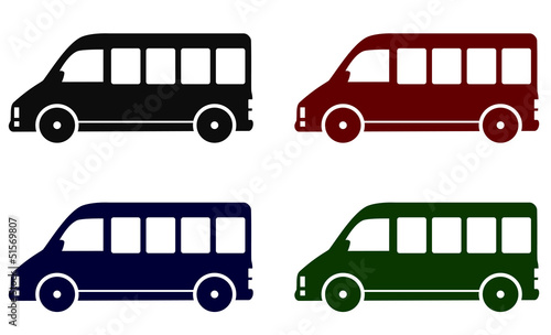 set of minibus icons