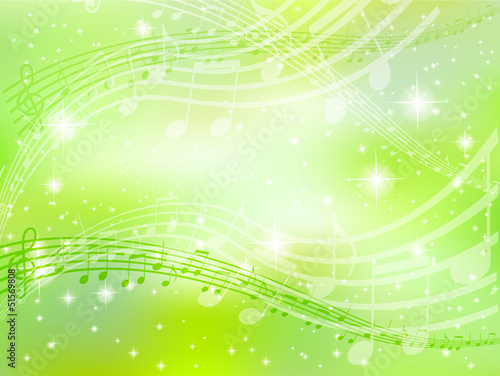 背景　音符　楽譜　緑