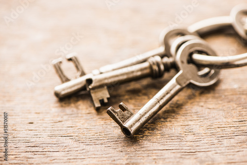 Set of old vintage keys on a ring © larshallstrom