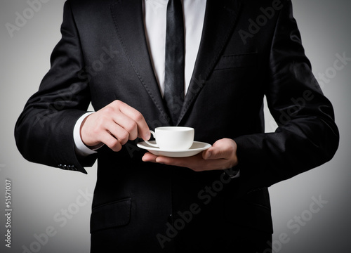 business man with coffee cup