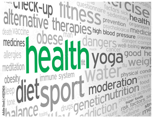 "HEALTH" Tag Cloud (medicine weight fitness healthy lifestyle)
