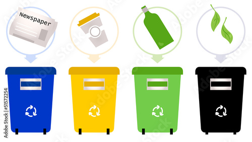 Separate Garbage collection isolated on white