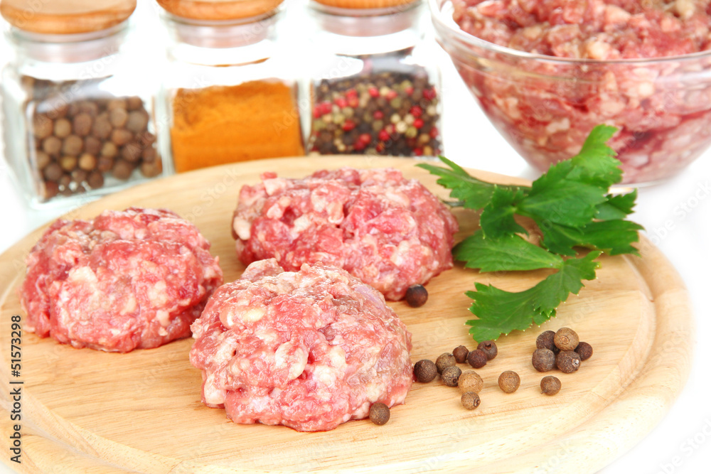 Raw meatballs with spices