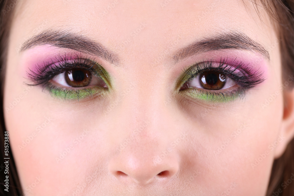 Naklejka premium Beautiful female eyes with bright make-up